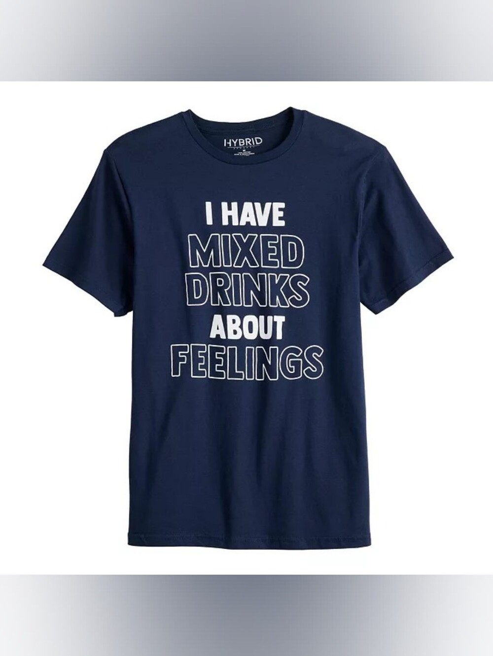 Mens Mixed Drinks Graphic T-Shirt - Size Small Blue White 🆕